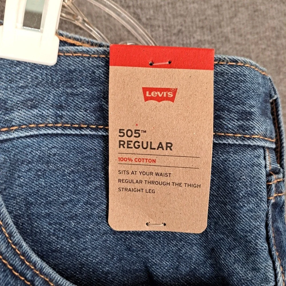 Men's‎ Levi's 505 42x30 41W Regular Fit Blue Denim Jeans Classic Straight NWT